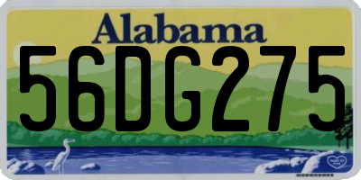 AL license plate 56DG275
