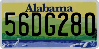 AL license plate 56DG280