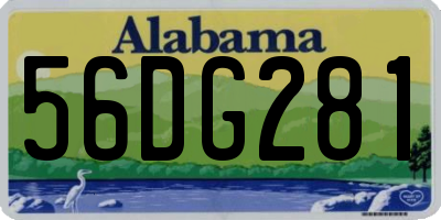 AL license plate 56DG281