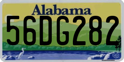 AL license plate 56DG282
