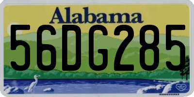 AL license plate 56DG285