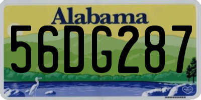 AL license plate 56DG287
