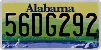 AL license plate 56DG292