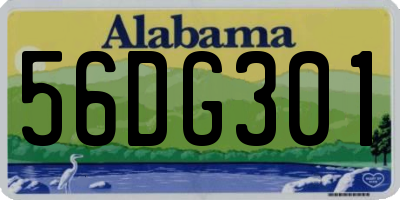 AL license plate 56DG301