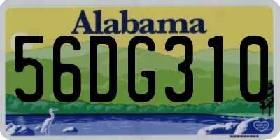 AL license plate 56DG310