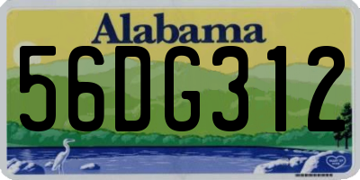 AL license plate 56DG312