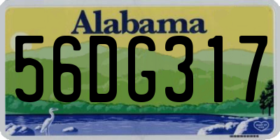 AL license plate 56DG317
