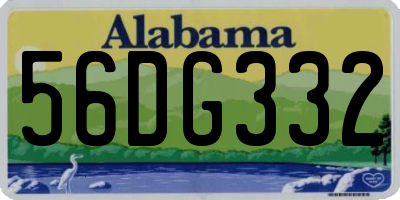 AL license plate 56DG332