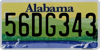 AL license plate 56DG343