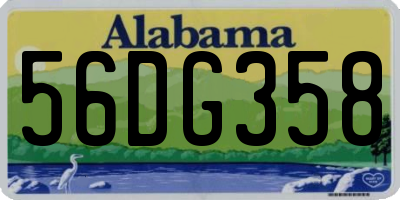 AL license plate 56DG358