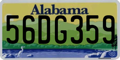 AL license plate 56DG359