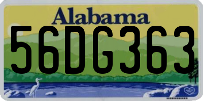 AL license plate 56DG363
