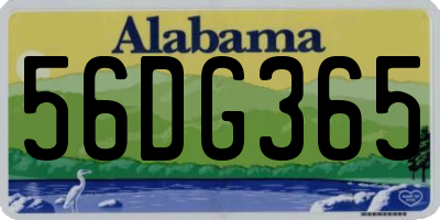 AL license plate 56DG365