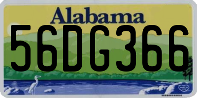 AL license plate 56DG366
