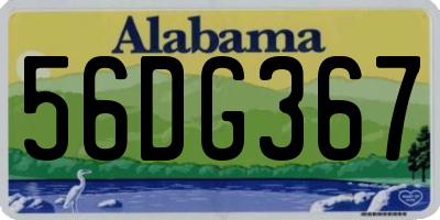 AL license plate 56DG367