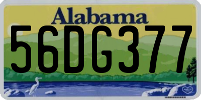 AL license plate 56DG377