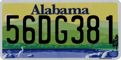 AL license plate 56DG381