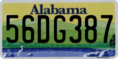 AL license plate 56DG387