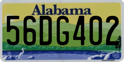 AL license plate 56DG402