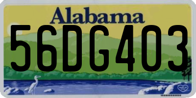 AL license plate 56DG403