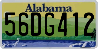 AL license plate 56DG412