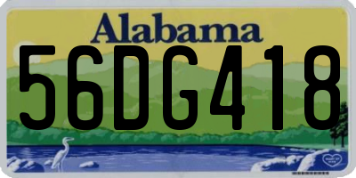 AL license plate 56DG418