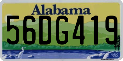 AL license plate 56DG419