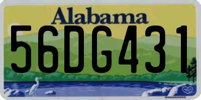 AL license plate 56DG431