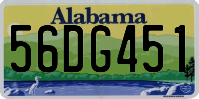AL license plate 56DG451