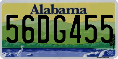 AL license plate 56DG455