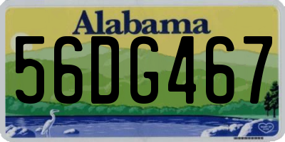 AL license plate 56DG467