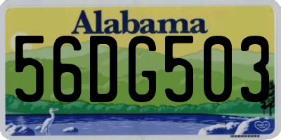 AL license plate 56DG503