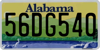 AL license plate 56DG540