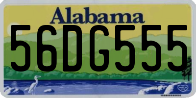 AL license plate 56DG555