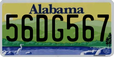 AL license plate 56DG567