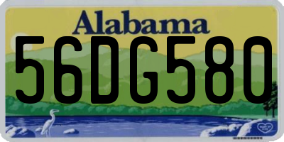 AL license plate 56DG580