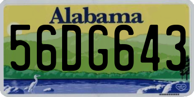 AL license plate 56DG643