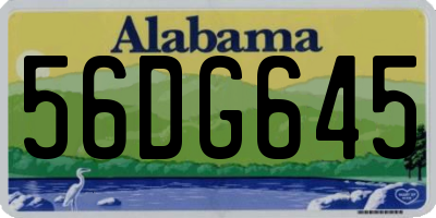 AL license plate 56DG645