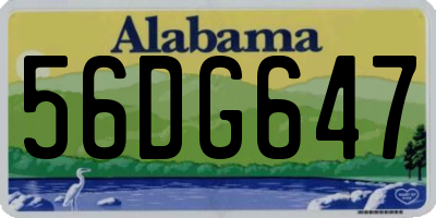 AL license plate 56DG647