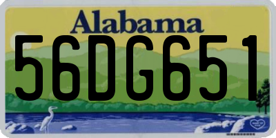 AL license plate 56DG651
