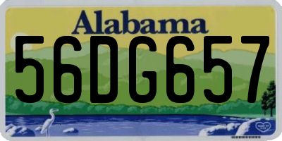 AL license plate 56DG657
