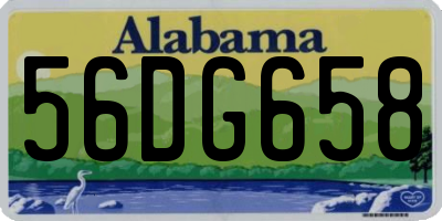AL license plate 56DG658