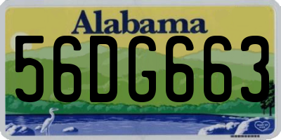 AL license plate 56DG663