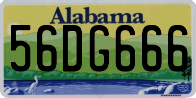 AL license plate 56DG666