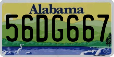 AL license plate 56DG667