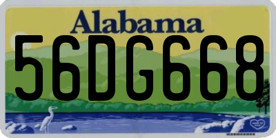 AL license plate 56DG668