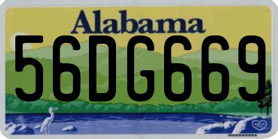AL license plate 56DG669