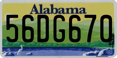 AL license plate 56DG670