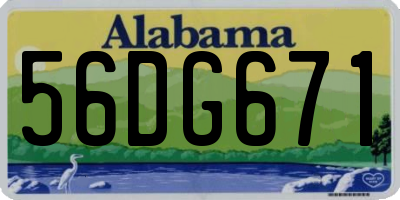 AL license plate 56DG671