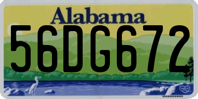 AL license plate 56DG672